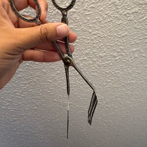 Ornate Silver-Plate Serving Tongs